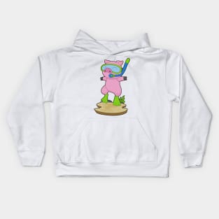 Pig Diver Snorkel Diving Kids Hoodie